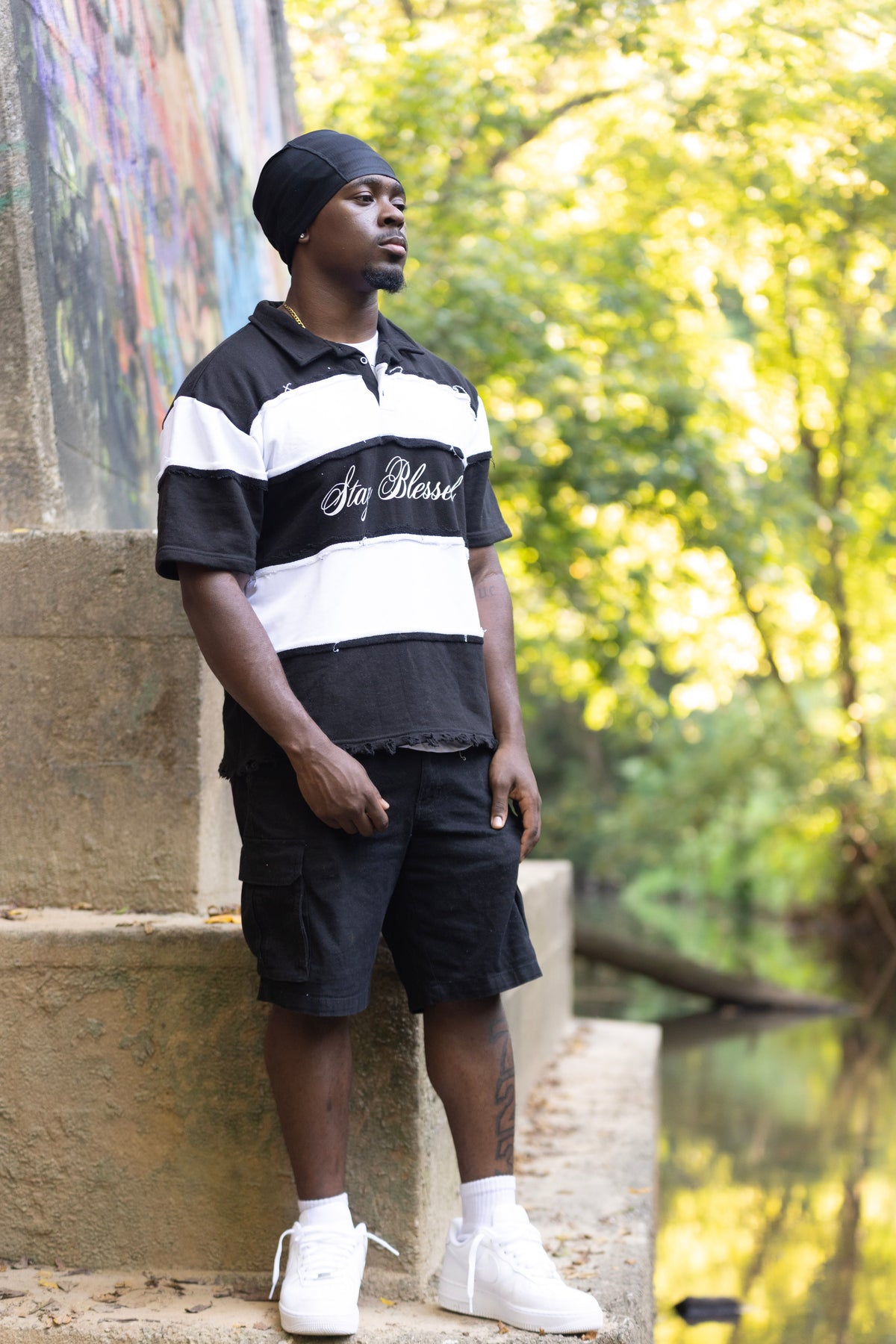 Distressed Stay Blessed Polo