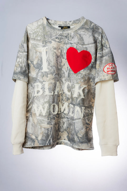I ❤️ Black Women - Double Layer - Statement Tee