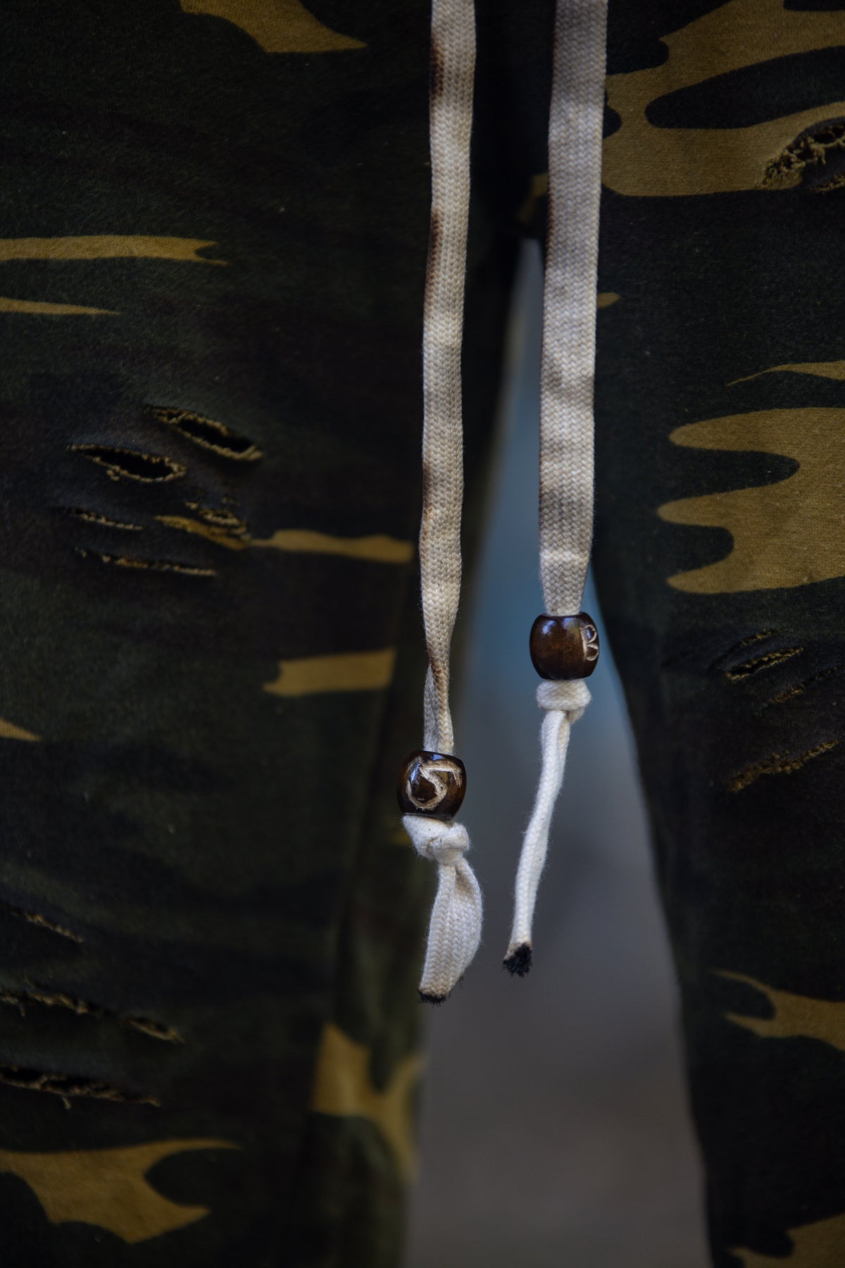 Camo Stay Blessed Distressed 3/4 Shorts